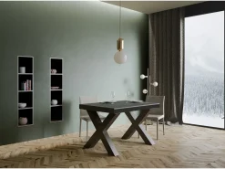 Mesa extensible 90x120/224 cm Traffic Evolution Cemento estructura Antracita