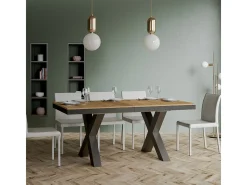 Mesa extensible 90x160/420 cm Traffic Evolution Roble Natural estructura Antracita