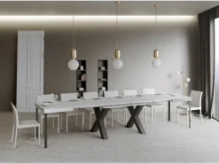 Mesa extensible 90x200/460 cm Traffic Fresno Blanco estructura Antracita