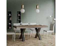 Mesa extensible 90x200/460 cm Traffic Nogal estructura Antracita