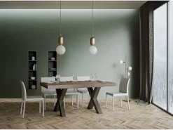 Mesa extensible 90x200/460 cm Traffic Nogal estructura Antracita