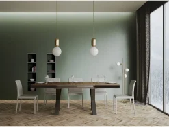 Mesa extensible 90x180/440 cm Traffic Evolution Nogal estructura Antracita