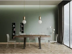 Mesa extensible 90x180/440 cm Traffic Nogal estructura Antracita