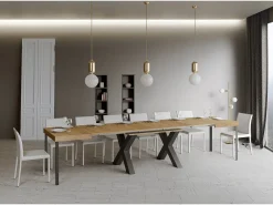 Mesa extensible 90x160/420 cm Traffic Roble Natural estructura Antracita
