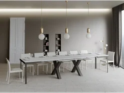 Mesa extensible 90x120/380 cm Traffic Evolution Fresno Blanco estructura Antracita