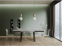 Mesa extensible 90x120/224 cm Traffic Evolution Fresno Blanco estructura Antracita