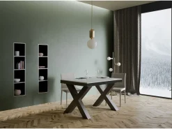 Mesa extensible 90x120/224 cm Traffic Evolution Fresno Blanco estructura Antracita