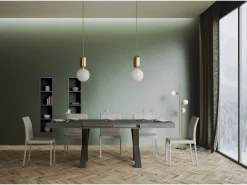 Mesa extensible 90x160/420 cm Traffic Cemento estructura Antracita