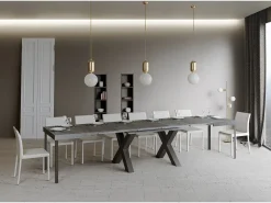 Mesa extensible 90x200/460 cm Traffic Cemento estructura Antracita