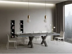 Mesa extensible 90x180/284 cm Traffic Cemento estructura Antracita