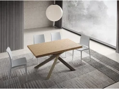 Mesa extensible 90x160/210 cm Versalux patas roble descortezado 4/C