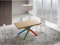 Mesa extensible 90x160/210 cm Versalux patas roble descortezado 4/B