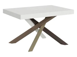 Mesa extensible 130/234x90 cm Volantis fresno blanco patas multicolor 4/C