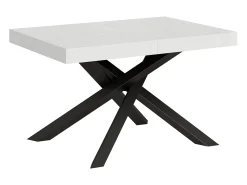 Mesa extensible 140/244x90 cm Volantis fresno blanco patas antracita