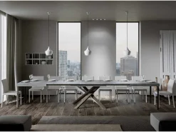 Mesa extensible 200/460x90 cm Volantis cemento patas multicolor 4/C