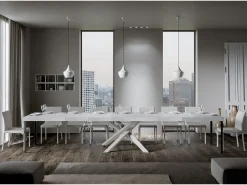 Mesa extensible 90x180/440 cm Volantis Premium Fresno Blanco estructura blanco