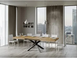 Mesa extensible 200/460x90 cm Volantis roble natural patas antracita