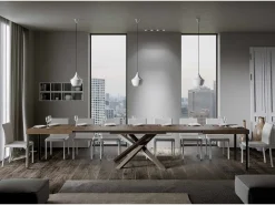 Mesa extensible 180/440x90 cm Volantis nogal patas multicolor 4/C