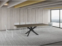 Mesa extensible 90x160/264 cm Volantis Premium gris paloma patas antracita
