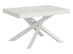 Mesa extensible 120/224x90 cm Volantis fresno blanco patas blancas