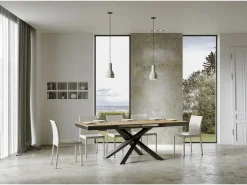 Mesa extensible 120/224x90 cm Volantis Evolution roble natural estructura et patas antracita