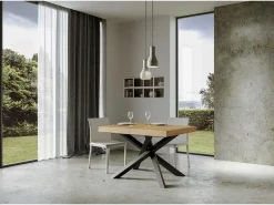 Mesa extensible 120/380x90 cm Volantis Premium patas roble natural antracita