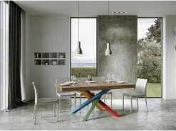 Mesa extensible 90x200/460 cm Volantis Premium Roble Natural estructura multicolor 4/B
