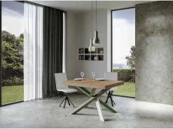 Mesa extensible 120/380x90 cm Volantis Premium patas roble natural multicolor 4/A