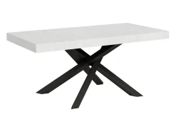 Mesa extensible 180/440x90 cm Volantis fresno blanco patas antracita