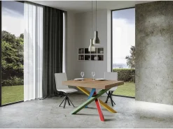Mesa extensible 90x140/400 cm Volantis Premium Roble Natural estructura multicolor 4/B