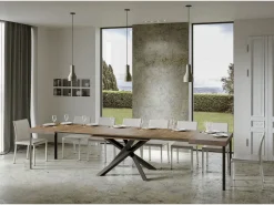 Mesa extensible 180/440x90 cm Volantis nogal patas antracita