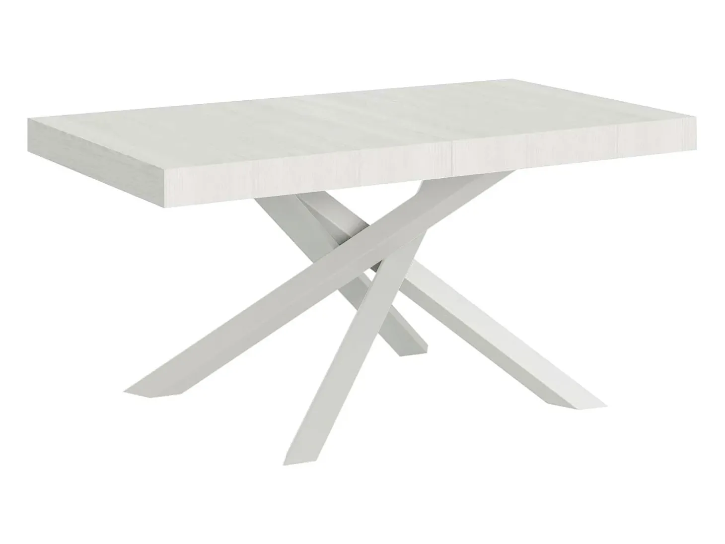 Mesa extensible 180/284x90 cm Volantis fresno blanco patas blancas