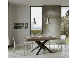 Mesa extensible 90x200/304 cm Volantis gris paloma patas antracita