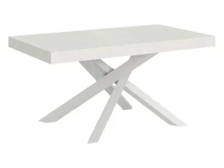 Mesa extensible 200/304x90 cm Volantis fresno blanco patas blancas