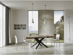 Mesa extensible 180/284x90 cm Volantis nogal patas antracita