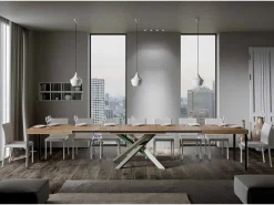 Mesa extensible 180/440x90 cm Volantis roble natural patas multicolor 4/A
