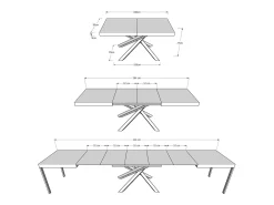 Mesa extensible 180/440x90 cm Volantis cachemira patas antracita