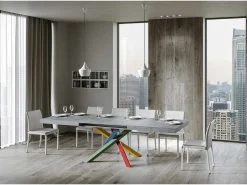 Mesa extensible 120/380x90 cm Volantis patas hormigón multicolor 4/B