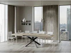 Mesa extensible 180/284x90 cm Volantis cachemira patas antracita
