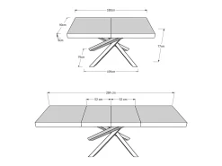Mesa extensible 180/284x90 cm Volantis Premium roble natural patas multicolor 4/A