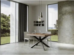 Mesa extensible 130/390x90 cm Volantis nogal patas antracita