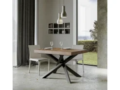 Mesa extensible 90x140/400 cm Volantis Premium Nogal estructura Antracita