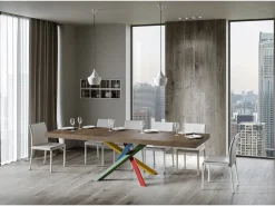 Mesa extensible 90x200/304 cm Volantis Premium Nogal estructura multicolor 4/B