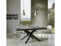 Mesa extensible 90x200/304 cm Volantis Premium Cemento estructura Antracita
