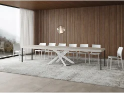 Mesa extensible 90x120/380 cm Volantis Premium estructura blanca cachemira