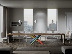 Mesa extensible 90x130/390 cm Volantis Premium Nogal estructura multicolor 4/B
