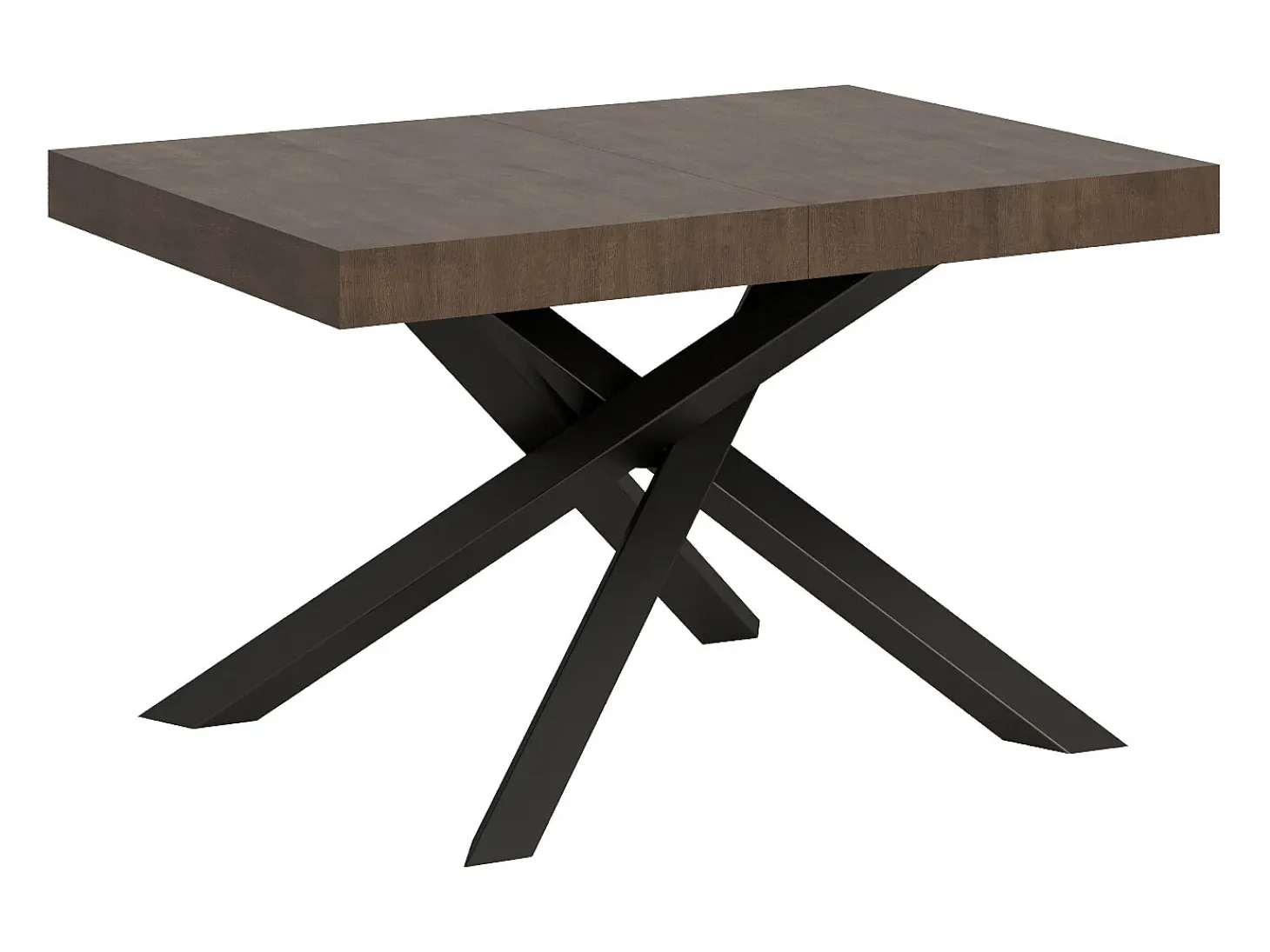 Mesa extensible 140/244x90 cm Volantis nogal patas antracita