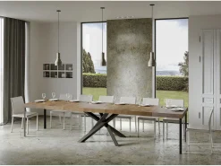 Mesa extensible 90x160/420 cm Volantis Premium Nogal estructura Antracita