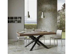 Mesa extensible 90x160/420 cm Volantis Premium Nogal estructura Antracita