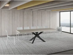 Mesa extensible 90x160/420 cm Volantis Premium cachemira patas antracita